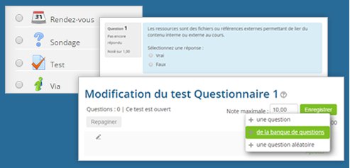 création d'un questionnaire dans Moodle